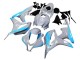 2007-2008 Glossy Grey Light Blue Honda CBR600RR Motorcycle Fairings UK
