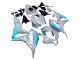 2007-2008 Glossy Grey Light Blue Honda CBR600RR Motorcycle Fairings UK