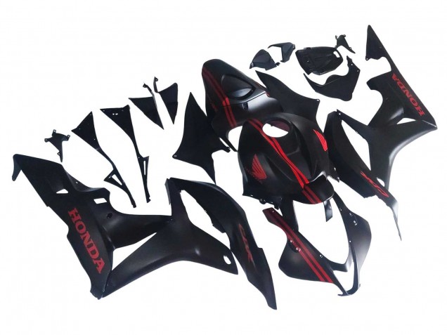 2007-2008 Matte Black Red Honda CBR600RR Motorcycle Fairings UK