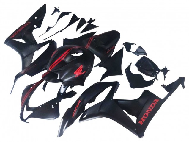 2007-2008 Matte Black Red Honda CBR600RR Motorcycle Fairings UK