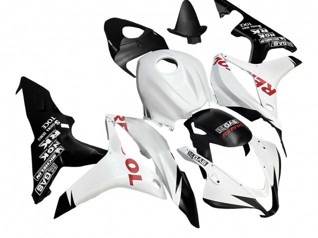 2007-2008 White Matte Black Red Repsol Honda CBR600RR Motorcycle Fairings UK