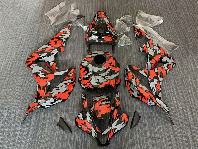 2007-2008 Red Grey Camouflage Honda CBR600RR Motorcycle Fairings UK