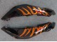 2007-2008 Glossy Black Orange Flame Honda CBR600RR Motorcycle Fairings UK