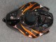 2007-2008 Glossy Black Orange Flame Honda CBR600RR Motorcycle Fairings UK