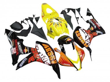 Buy 2007-2008 Yellow Orange Glossy Black Rossi Repsol Honda CBR600RR Motorcycle Fairings UK