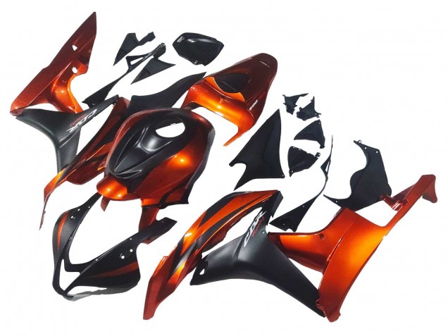 2007-2008 Orange Matte Black Honda CBR600RR Motorcycle Fairing UK