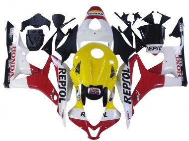 Buy 2007-2008 White Yellow Red Repsol HRC Honda CBR600RR Motorcycle Fairings UK
