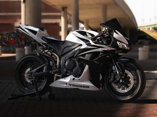 2007-2008 White Black Racing Honda CBR600RR Motorcycle Fairings UK