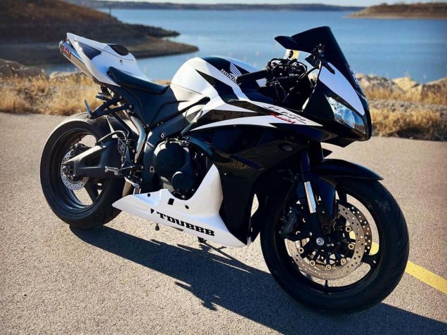 2007-2008 White Black Racing Honda CBR600RR Motorcycle Fairings UK