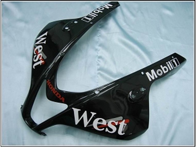 2007-2008 Glossy Black White West Honda CBR600RR Motorcycle Fairings UK