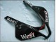 2007-2008 Glossy Black White West Honda CBR600RR Motorcycle Fairings UK