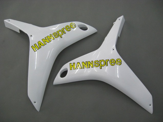 2007-2008 White Green Yellow Glossy Black Hannspree Honda CBR600RR Motorcycle Fairings UK