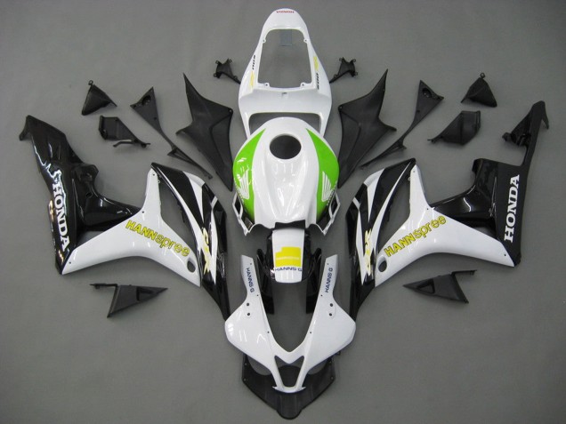 2007-2008 White Green Yellow Glossy Black Hannspree Honda CBR600RR Motorcycle Fairings UK