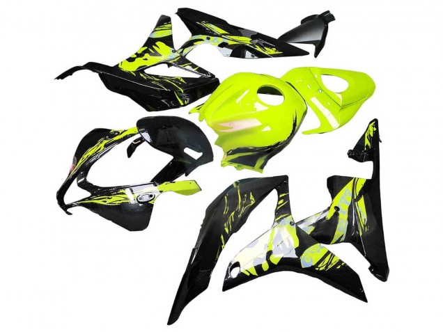 2007-2008 Yellow Glossy Black Honda CBR600RR Motorcycle Fairings UK