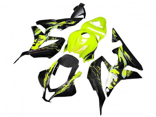 2007-2008 Yellow Glossy Black Honda CBR600RR Motorcycle Fairings UK