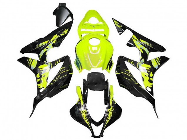 2007-2008 Yellow Glossy Black Honda CBR600RR Motorcycle Fairings UK