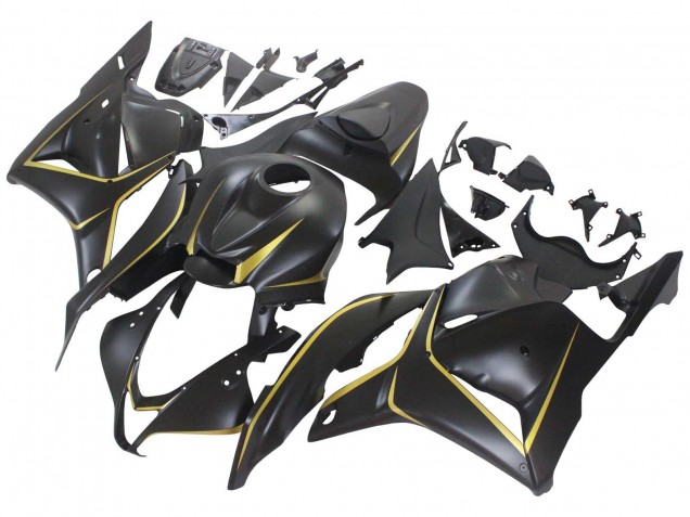 2009-2012 Matte Black Gold Honda CBR600RR Motorcycle Fairings UK