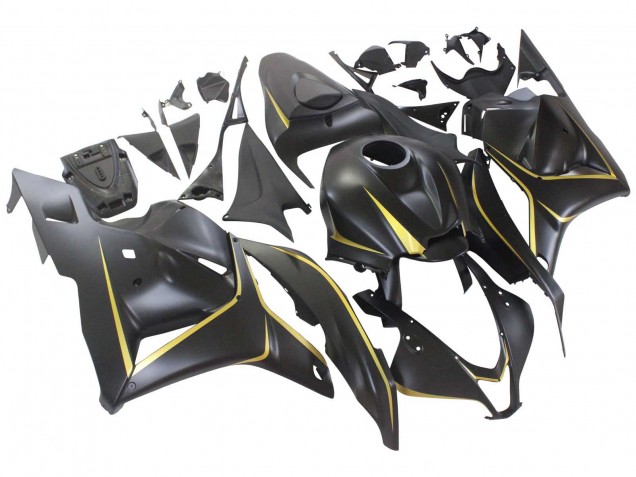 2009-2012 Matte Black Gold Honda CBR600RR Motorcycle Fairings UK