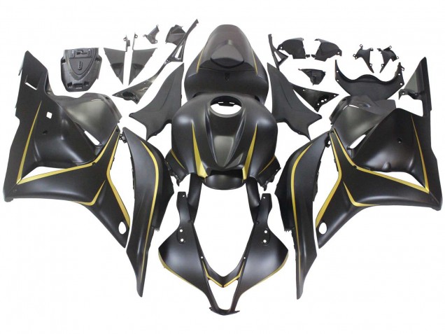 2009-2012 Matte Black Gold Honda CBR600RR Motorcycle Fairings UK