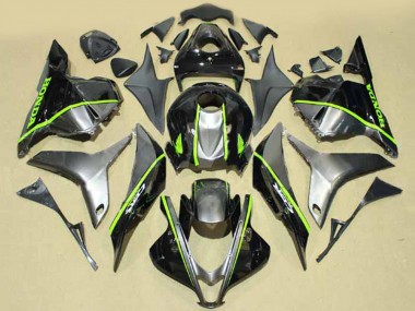 Buy 2009-2012 Silver Glossy Black with Fluorescent Green Lines Honda CBR600RR Motorcycle Fairings UK