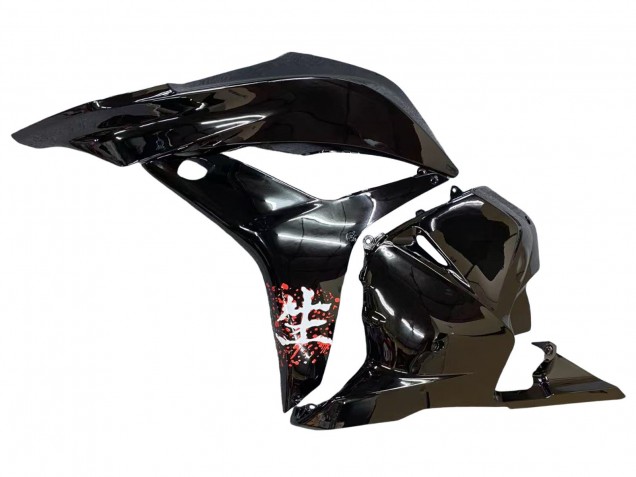 2009-2012 White Cherry Blossom Glossy Black Honda CBR600RR Motorcycle Fairings UK