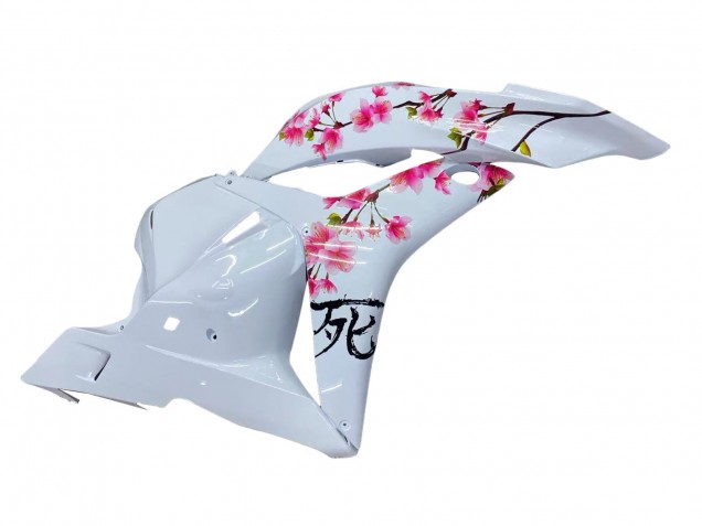 2009-2012 White Cherry Blossom Glossy Black Honda CBR600RR Motorcycle Fairings UK