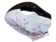 2009-2012 White Cherry Blossom Glossy Black Honda CBR600RR Motorcycle Fairings UK