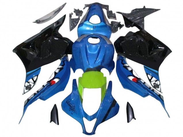 2009-2012 Blue Green Glossy Black Shark Honda CBR600RR Motorcycle Fairings UK