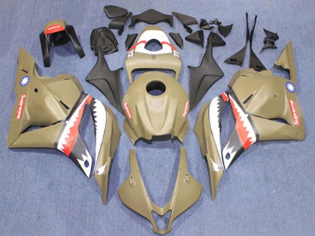 2009-2012 Brown White Red Shark Honda CBR600RR Motorcycle Fairings UK