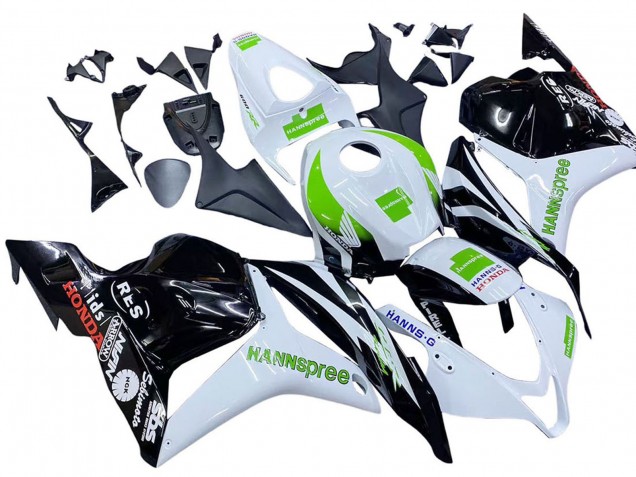 2009-2012 White Green Glossy Black Hannspree Honda CBR600RR Motorcycle Fairings UK