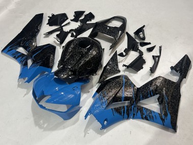 Buy 2009-2012 Black Forged Carbon Fiber Blue Honda CBR600RR Motorcycle Fairings UK