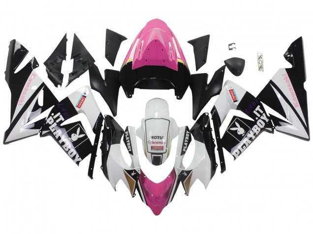 2004-2005 Black Pink White Playboy Motul Kawasaki ZX10R Motorcycle Fairings UK
