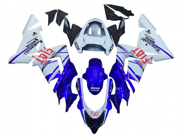 2004-2005 Glossy Blue White Fiat Motul Kawasaki ZX10R Motorcycle Fairings UK