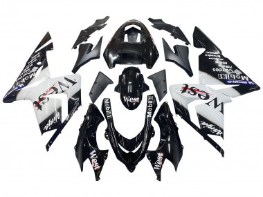 Buy 2004-2005 White Black West Ninja Kawasaki ZX10R Motorcycle Fairings UK