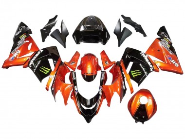Buy 2004-2005 Burnt Orange Black Monster Elf Kawasaki ZX10R Motorcycle Fairings UK