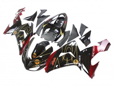 Buy 2006-2007 Black Red Gold BACARDI Kawasaki ZX10R Motorcycle Fairings UK