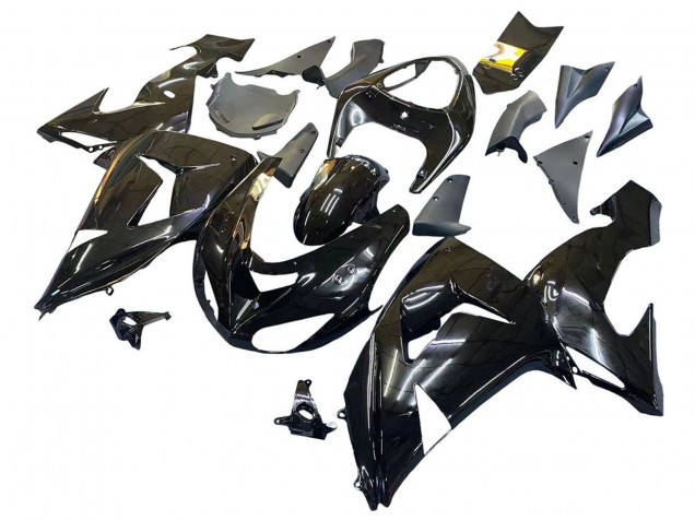2006-2007 Glossy Black Kawasaki ZX10R Motorcycle Fairings UK