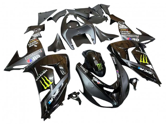 2006-2007 Grey Yellow Glossy Black Monster Elf Kawasaki ZX10R Motorcycle Fairings UK