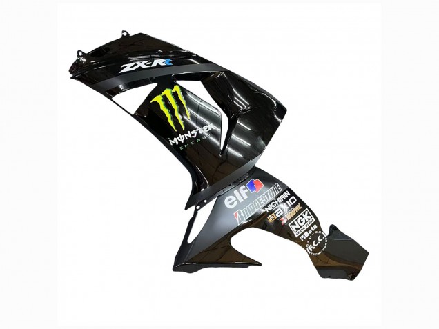 2006-2007 Grey Yellow Glossy Black Monster Elf Kawasaki ZX10R Motorcycle Fairings UK