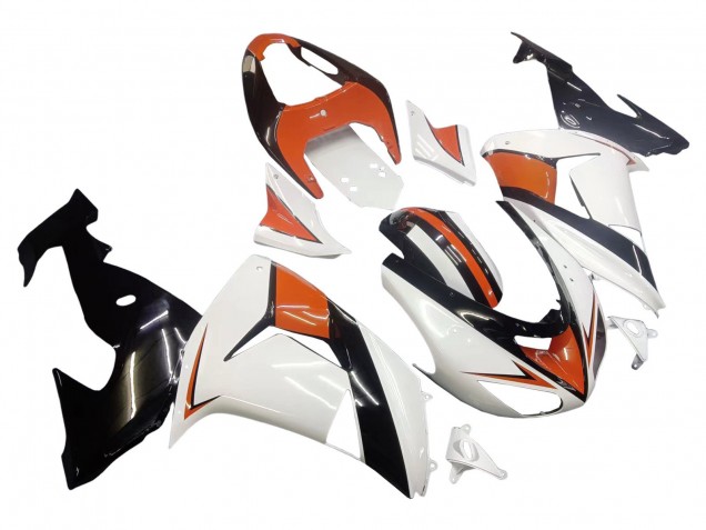 2006-2007 White Orange Black Kawasaki ZX10R Motorcycle Fairings UK
