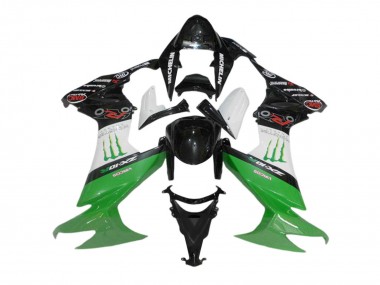 Buy 2008-2010 Glossy Black White Green Monster Kawasaki ZX10R Motorcycle Fairings UK