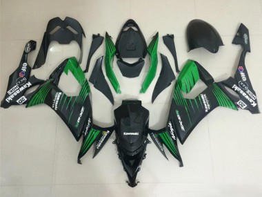 Buy 2008-2010 Matte Black Green Kawasaki ZX10R Motorcycle Fairings UK
