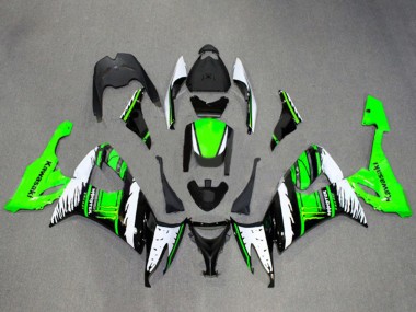 Buy 2008-2010 White Green Glossy Black Flame Kawasaki ZX10R Motorcycle Fairings UK