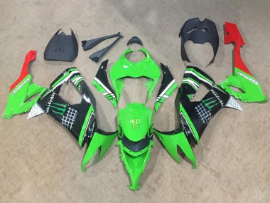 Buy 2008-2010 Green White Black Red Monster Kawasaki ZX10R Motorcycle Fairings UK