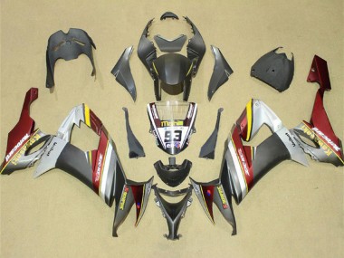 Buy 2008-2010 Silver Grey Yellow Red Kawasaki ZX10R Motorcycle Fairings UK