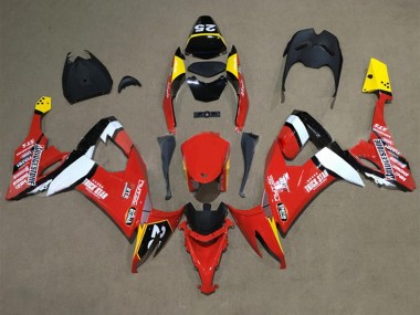 Buy 2008-2010 Red Yellow White Black Kawasaki ZX10R Motorcycle Fairings UK