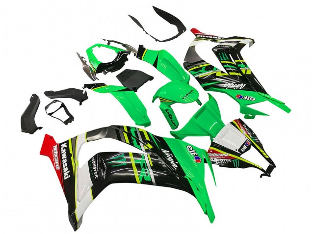 2011-2015 Green Yellow Black White Elf Monster Kawasaki ZX10R Motorcycle Fairings UK