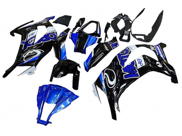 2011-2015 Blue White Glossy Black Kawasaki ZX10R Motorcycle Fairings UK