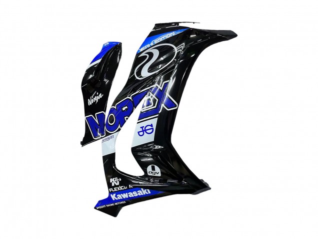 2011-2015 Blue White Glossy Black Kawasaki ZX10R Motorcycle Fairings UK