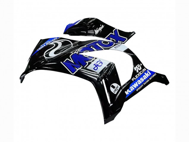 2011-2015 Blue White Glossy Black Kawasaki ZX10R Motorcycle Fairings UK